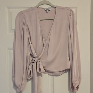 Express Front Wrap Blush Blouse